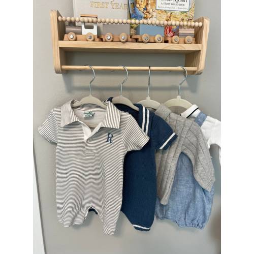 Boys Polo Romper, Blue Shortalls, Toddler Boys Monogram Romper, Baby Boy Monogram Romper, Boys Monogram Polo Romper, Blue Collared Romper