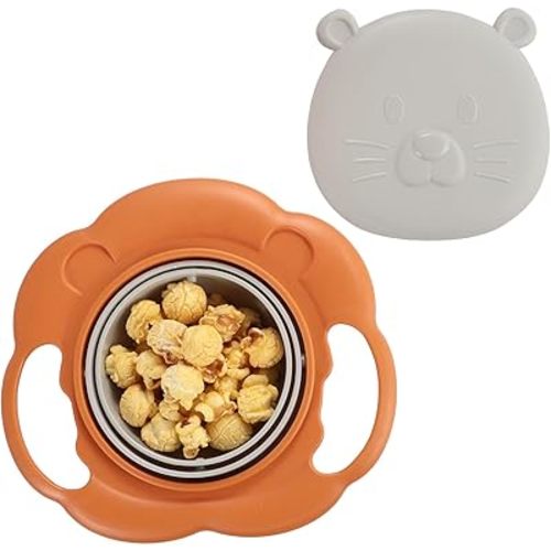 Song Qing Magic Gyro Bowl 360 Degree Rotate Spill-Proof Bowls with Lid Plastic Creative Dishes Practice Feeding Bowls