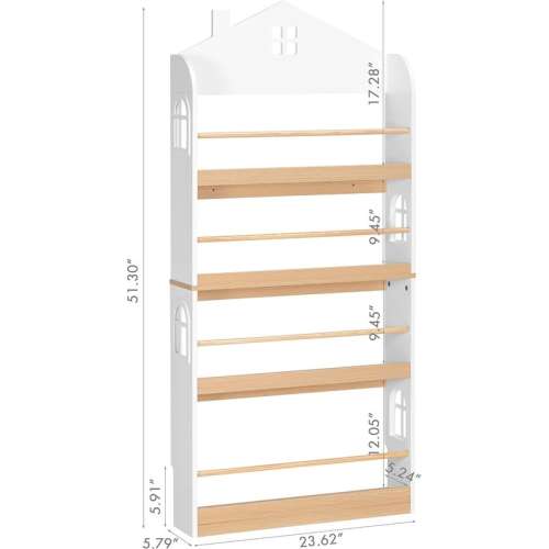 COSTARS Kids Bookshelf, 4-Tier Children's Bookcase and Storage, Kids Book Shelf Rack Organizer