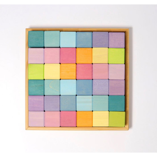 36 Building Cubes pastel (Grimm's)