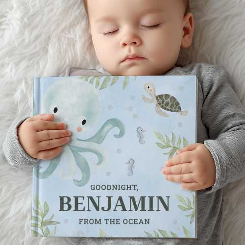 Personalized Ocean Bedtime Book, Custom Sea Animals Storybook With Name For Toddlers, Baby Shower Gift for Boy or Girl, Bedtime Keepsake