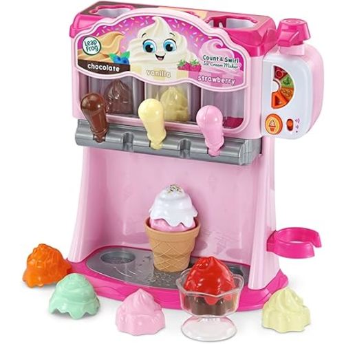 LeapFrog Count and Swirl Ice Cream Maker Playset for Kids Ages 2 Years and up, Pink