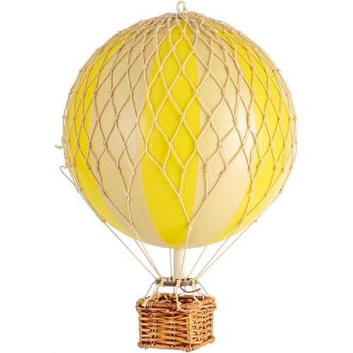 Authentic Models, Travels Light Air Balloon, Hanging Home Decor - 11.80 Inch Height, Historic Hot Air Balloon Model for Home Decor, Detailed Vintage Decorations to Hang from Ceiling - Double Yellow