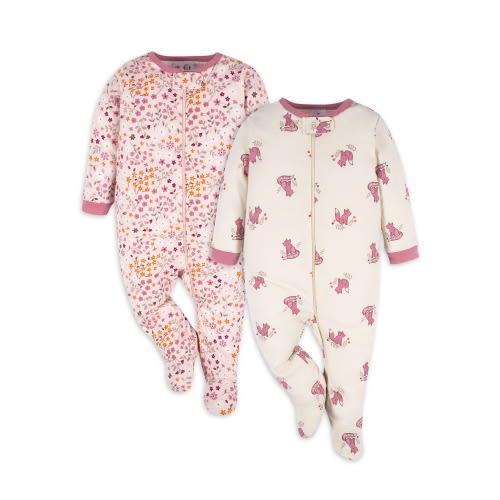 Gerber Baby Girl Sleep N Play, 2-Pack, Sizes Newborn - 3/6 Months