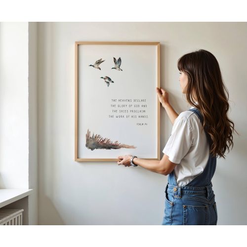Duck bible verse print, Woodland nursery art, Little boy bedroom, Baby shower gift, Mallard hunting, Minimalist, Christian, DIGITAL DOWNLOAD