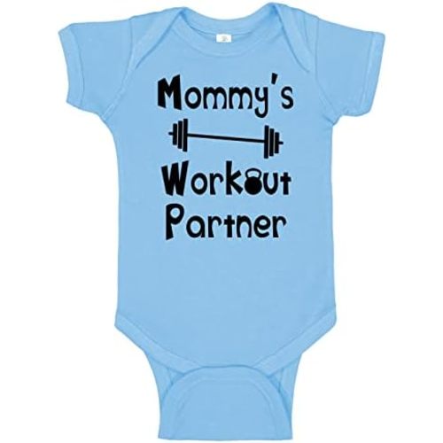 Reaxion Handmade Funny Baby Boy Girl Mommy's or Daddy's Workout Partner Bodysuits Clothes