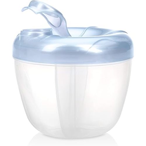 Nuby Powder Formula Dispenser - Pre-Portioned Baby Formula Container for Travel - Snap-On Cap, 4 Compartments - for Infants
