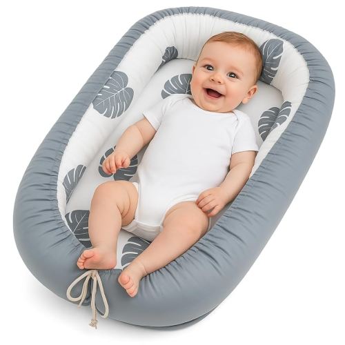 Baby Lounger for Newborn, Snuggle me Lounger for Newborn 0-12, Portable Co-Sleeping Lounger, Breathable & Ultra-Soft | Adjustable & Lightweight for Home & Travel | Newborn Essentials Gift