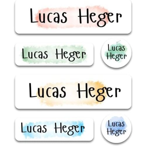 Custom Kid Name Labels for Daycare Variety Pack (180 ct.), Waterproof Dishwasher Safe Camp Personalized Name Stickers for School Supply, Baby Bottles, Lunch Boxes and Cups, Travel. (Pattern 1)