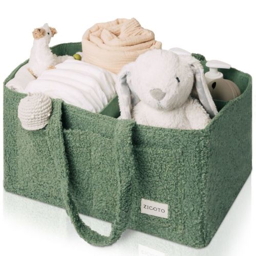 Diaper Caddy Organizer - Versatile Basket for Diapers, Wipes & Baby Essentials - Perfect Baby Shower Gift, Car Storage, & for Expecting Mothers