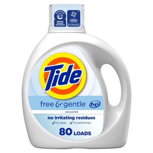 Tide Free & Gentle Unscented HE Deep Cleaning Concentrated Liquid Laundry Detergent 80 Loads - 105 fl oz