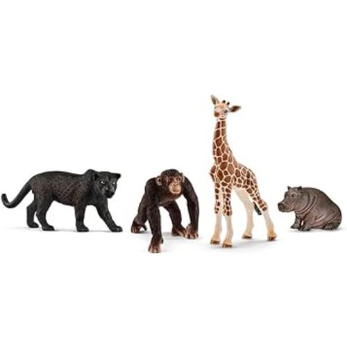 Schleich Wild Life, 4-Piece Animal Toy Set, Safari Animal Toys for Boys and Girls Ages 3-8
