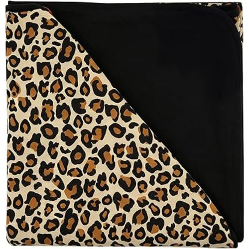 Premium Baby Blankets for Girls Boys, Soft Viscose from Bamboo, Breathable & Hypoallergenic Crib Blanket Newborn Toddler Quilt for Bedding, Stroller, Nursery 47"x 47", Leopard Tan