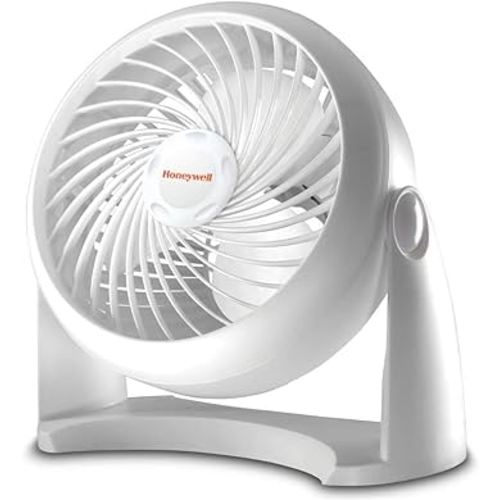 Honeywell HT-904 TurboForce Tabletop Air Circulator Fan, Small, White – Quiet Personal Fan for Home or Office, 3 Speeds and 90 Degree Pivoting Head