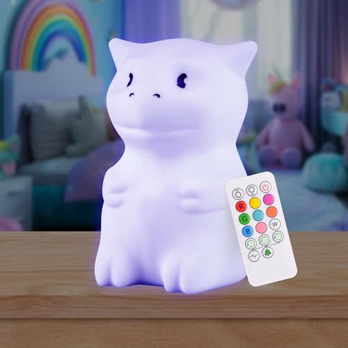 Lumipets Dragon, Kids Night Light, Silicone Nursery Light for Baby and Toddler, Squishy Night Light for Kids Room, Animal Night Lights for Girls and Boys, Kawaii Lamp, Cute Lamps for Bedroom