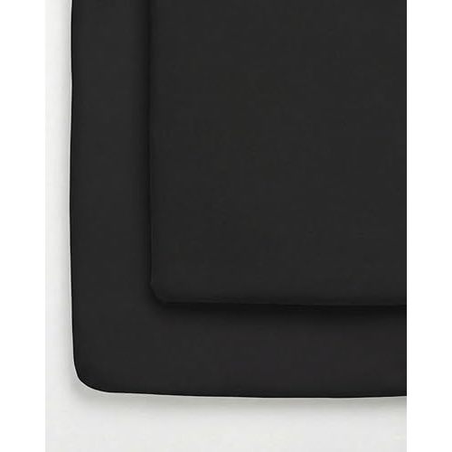 Pack and Play Sheets Fitted - 2 Pack Mini Crib Sheets for Pack N Play Mattress - Unisex Playard Microfiber Bedding for Boys & Girls - Soft, Breathable & Wrinkle Free - Oeko-Tex, 38 x 26in - Black Duo