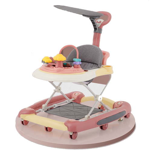 StarZe Multifunctional Baby Walkers, Height Adjustable, Foldable Push Walker for Boys and Girls 6-24 Months(Pink).