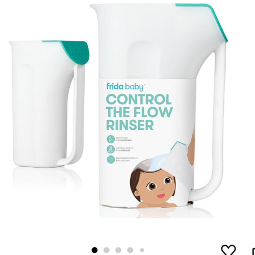 Frida Baby Control The Flow Bath Rinse Cup | Rinser to Wash Hair + Body | Rinser-Cup for Bath Time with Easy Grip Handle + Removable Rain Shower