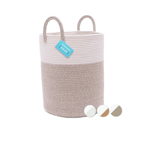 OrganiHaus Brown Toy Basket for Storage 15x18, Baby Laundry Basket, Throw Blanket Basket for Living Room, Large Woven Baskets for Storage, Tall Basket, Towel Basket & Blanket Holder for Bedroom