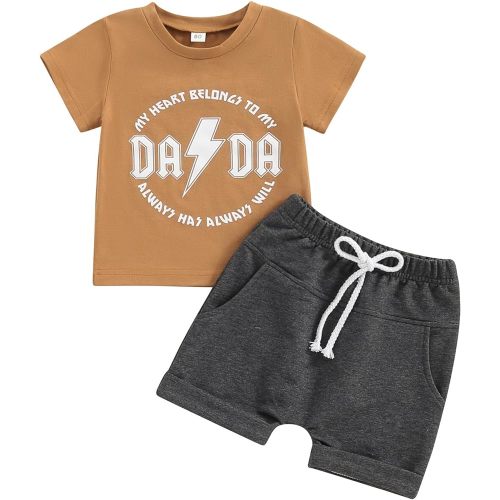 Infant Baby Boy Summer Clothes Contrast Color Short Sleeve T Shirts Stretch Rolled Shorts Cute Newborn Toddler Outfits