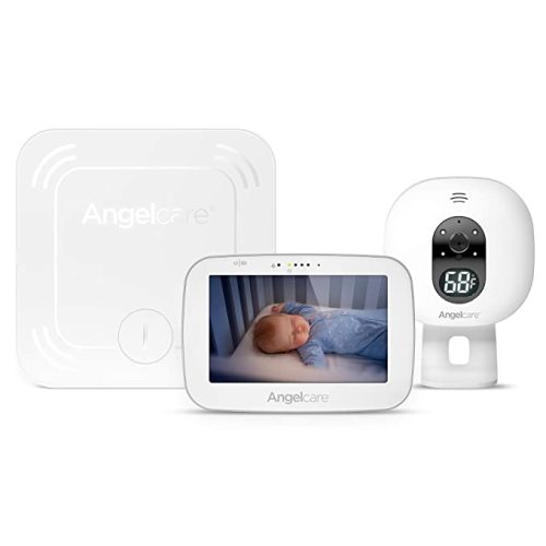 Angelcare 3-in-1 AC527 Baby Monitor, with Movement Tracking, 5’’ Video, Sound & Temperature Display on Camera - 5 Inch + Temperature display on Camera