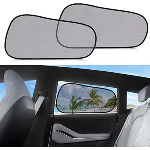 ZATOOTO Tesla Model Y Window Shades for Rear Window - Car Window Covers Transparent Static Cling Film | Blocks 90% UV & Heat | No Adhesive, Easy Install | Enhanced Visibility, Interior Protection