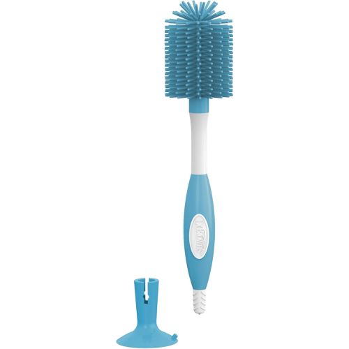 Dr. Brown's Soft Touch No Scratch Baby Bottle Cleaning Brush Nipple Cleaner with Stand and Storage Clip, BPA Free, Blue 1-Pack