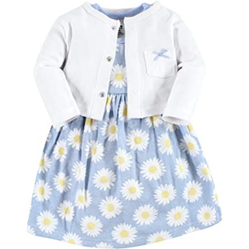 Hudson Baby Baby Girls' Cotton Dress and Cardigan Set