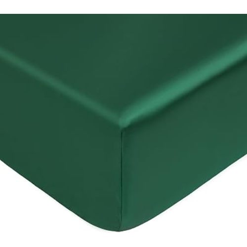 Silk Satin Fitted Crib Sheet, Blackish Green, 52"x28"x8"