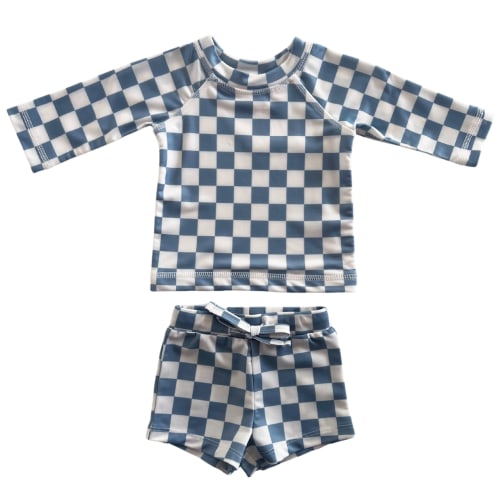 Blueberry Muffin Checkerboard / Mar Rashguard Set / UPF 50+
