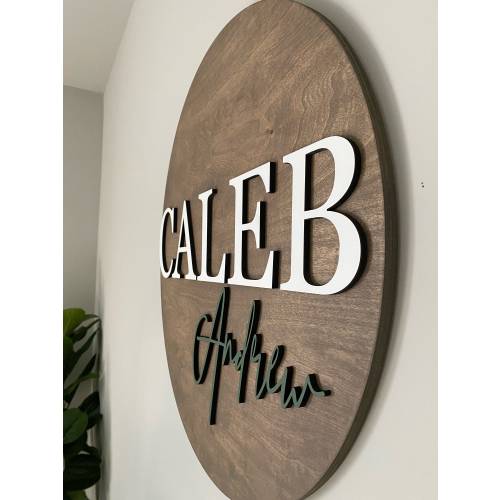 Nursery Name Sign | 3D Custom Name  | Baby Shower Gift | Round Wood Name Sign | Baby Name Sign | Nursery Wall Decor | Wooden Newborn Gift