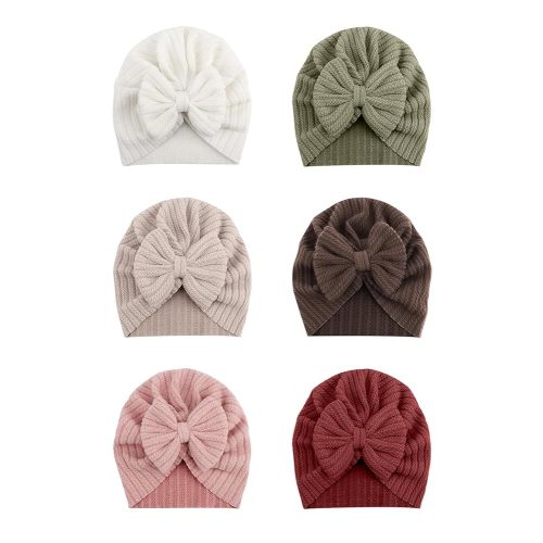 6 PCS Stretchy Baby Turban Hats, Baby Hat with Bows for Girls, Baby Boys Caps, Toddler, Newborn, Infant Hat Unisex
