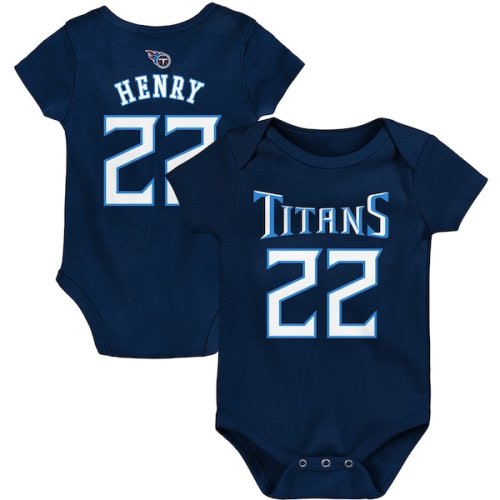Infant Tennessee Titans Derrick Henry Navy Mainliner Player Name & Number Bodysuit