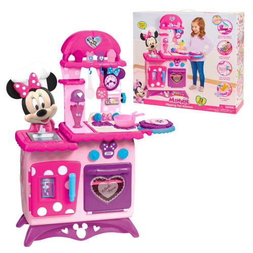 Disney Junior Minnie Mouse Kitchen Playset with Sounds, Extra Accessories, Ages 3+