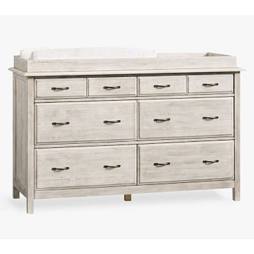 Rory Extra Wide Dresser & Topper Set, Weathered White