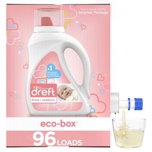 Dreft Stage 1: Newborn Liquid Laundry Baby Detergent Eco-Box HE Compatible - 105 fl oz