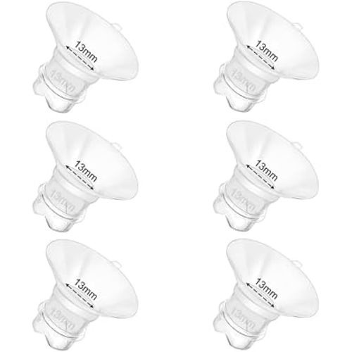 6pcs Updated Silicone Flange Insert 13mm Compatible with Momcozy/Medela/Spectra/Eufy/Lansinoh/TSRETE/Elvie/NCVI/Paruu Breast Pump, for 24mm Flange/Shield, Breastfeeding Essential Replacement Pump Part