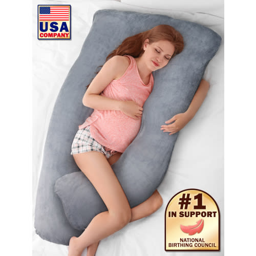 Pregnancy Pillow (25"x45"), Comfortable Maternity Pillow for Pregnant Women, U-Shaped Pillow for Full Body Support by EcoEarth