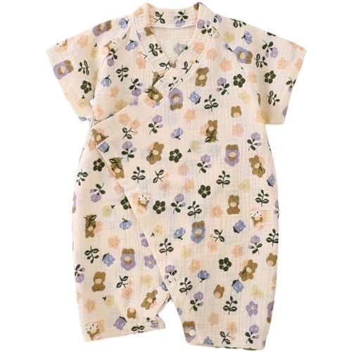 BINIDUCKLING Baby Kimono Robes Cotton Muslin Outfit Clothes Newborn - 24 Months