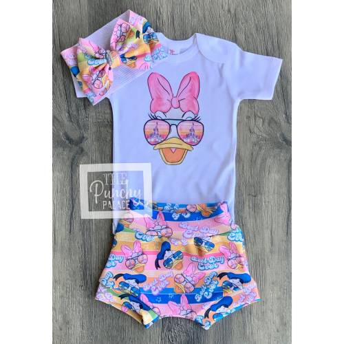Baby Full Outfit Set / Toddler Full Outfit Set / Trendy Baby Clothes / Disney Daisy Duck Clothing Set