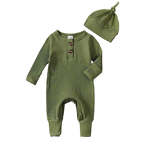 Twopumpkin Newborn Outfits Baby Boy Girl Knit jumpsuit Romper Newborn Coming Home Outfit Infant Gender Neutral Clothes