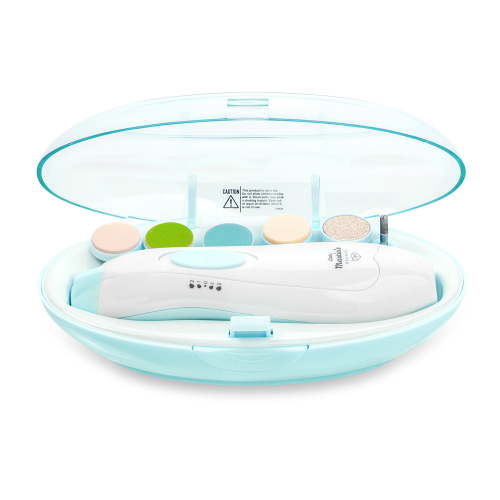 Little Martin's: Baby Electric Nail Trimmer - Blue - Soft LED Light, Adjustable Speed, Interchangeable Heads, Finger & Toenail Filing, Infant-Kid Safe