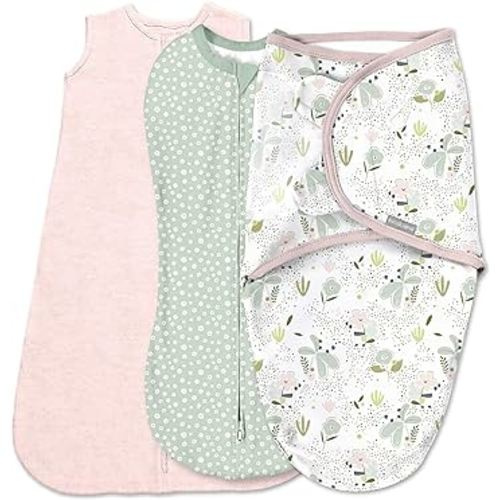 SwaddleMe by Ingenuity Comfort Pack Size Small, 0-3 Months, 3-Pack (Peekaboo Panda) Baby Swaddle Set