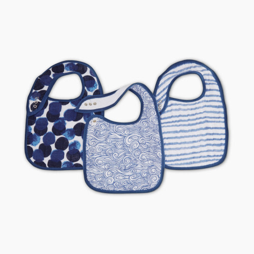 Aden + Anais Cotton Muslin Snap Bibs (3 Pack) - Seafaring