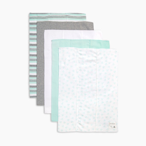 Burt's Bees Baby Organic Burp Cloth (5 Pack) - Sixties Stripe Seaglass