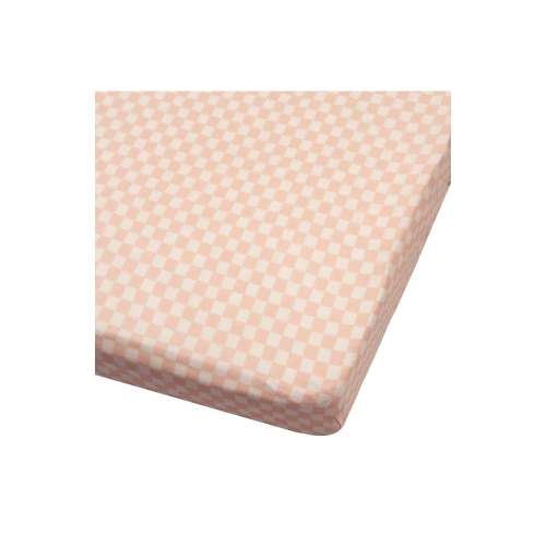 Muslin Fitted Crib Sheet - Pink Checkerboard