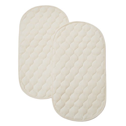 American Baby Company 2 Pack Waterproof Quilted Playard Changing Table Protector Pads Made with Organic Cotton Top Layer, 23" x 12"