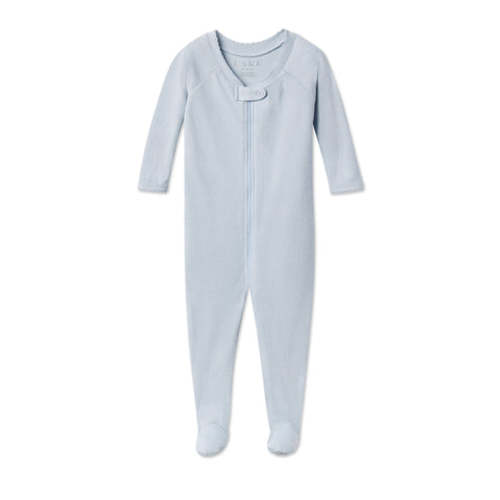 Baby Pointelle Footed Sleeper in Fog — 0-3m