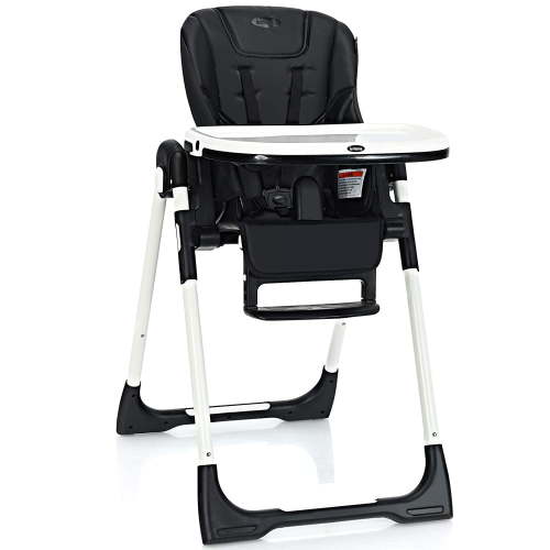 OLAKIDS High Chair for Babies & Toddlers, Foldable Highchair with Multiple Adjustable Backrest Footrest Seat Height, Removable Tray, Detachable PU Leather Cushion, Built-in Rear Wheels