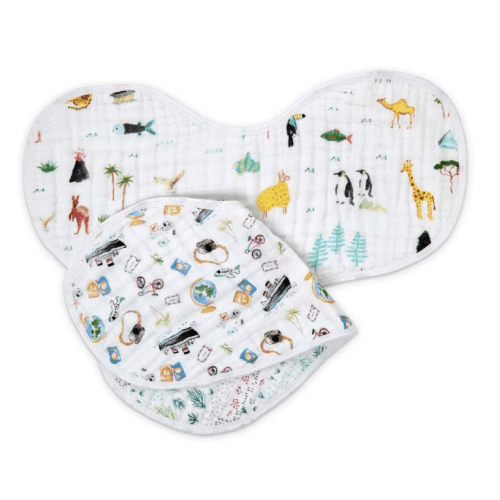Around The World 2pk Burpy Bibs | aden + anais